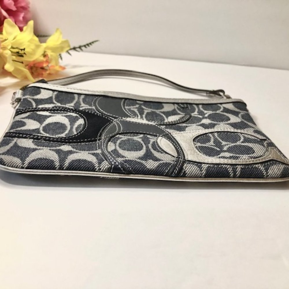 Coach Wristlet Blue and Gray Denim Purse - Picture 5 of 11
